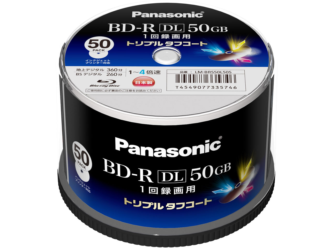 LM-BRS50L50S [BD-R DL 4�{�� 50���g] �̐��i�摜