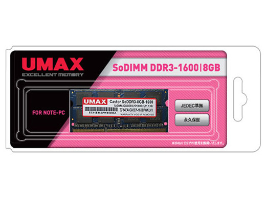 Castor SoDDR3-8GB-1600 [SODIMM DDR3L PC3L-12800 8GB] �̐��i�摜