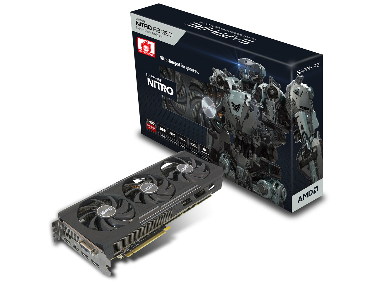 SAPPHIRE NITRO R9 390 8G GDDR5 PCI-E DD/ H/3DP TRI-X [PCIExp 8GB] �̐��i�摜