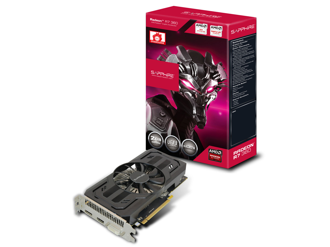 SAPPHIRE R7 360 2G GDDR5 PCI-E H/DI/DP [PCIExp 2GB] �̐��i�摜