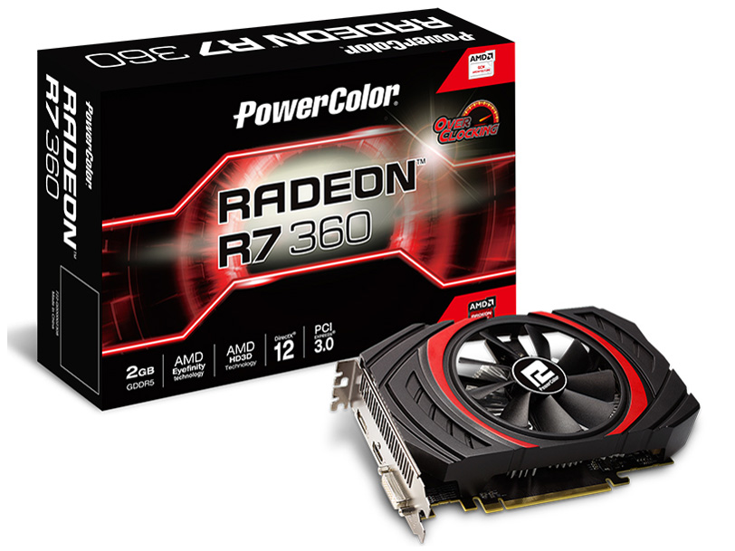 PowerColor R7 360 2GB GDDR5 AXR7 360 2GBD5-DHE/OC [PCIExp 2GB] �̐��i�摜