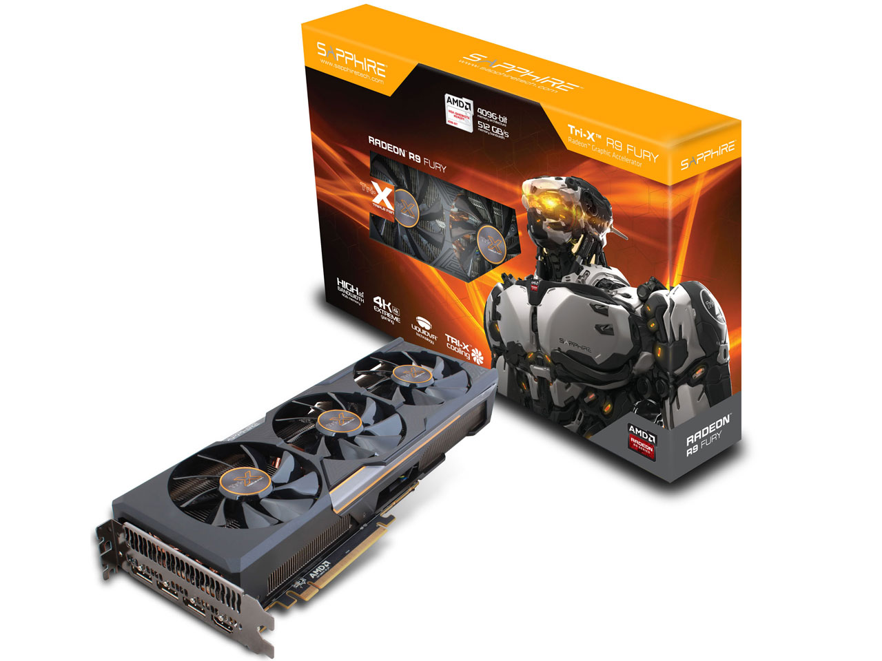 SAPPHIRE R9 FURY 4G HBM PCI-E HDMI/3DP TRI-X [PCIExp 4GB] �̐��i�摜