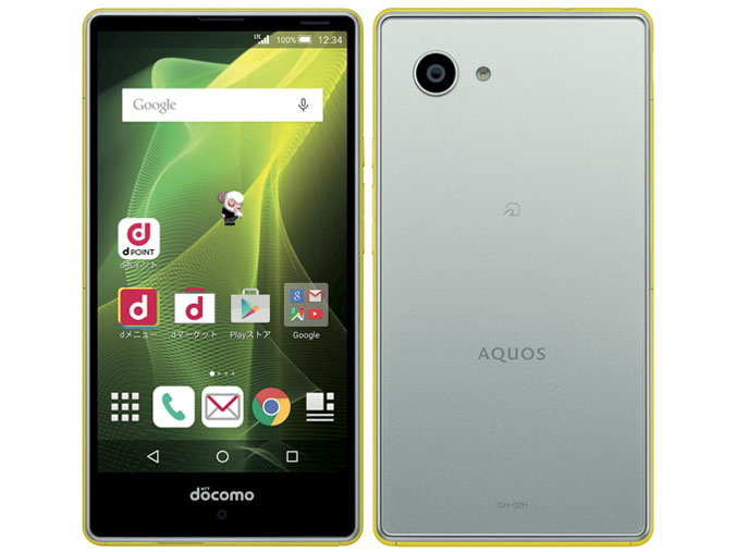 AQUOS Compact SH-02H docomo [Yellow×Silver] �̐��i�摜