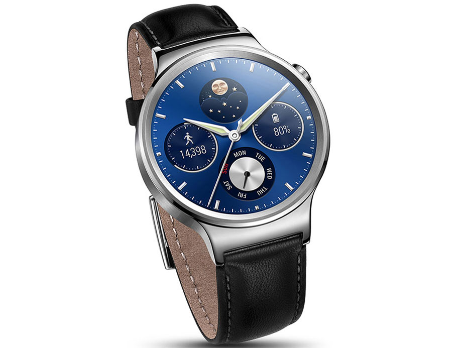 Huawei Watch W1 Classic leather [�V���o�[/�u���b�N���U�[�o���h]