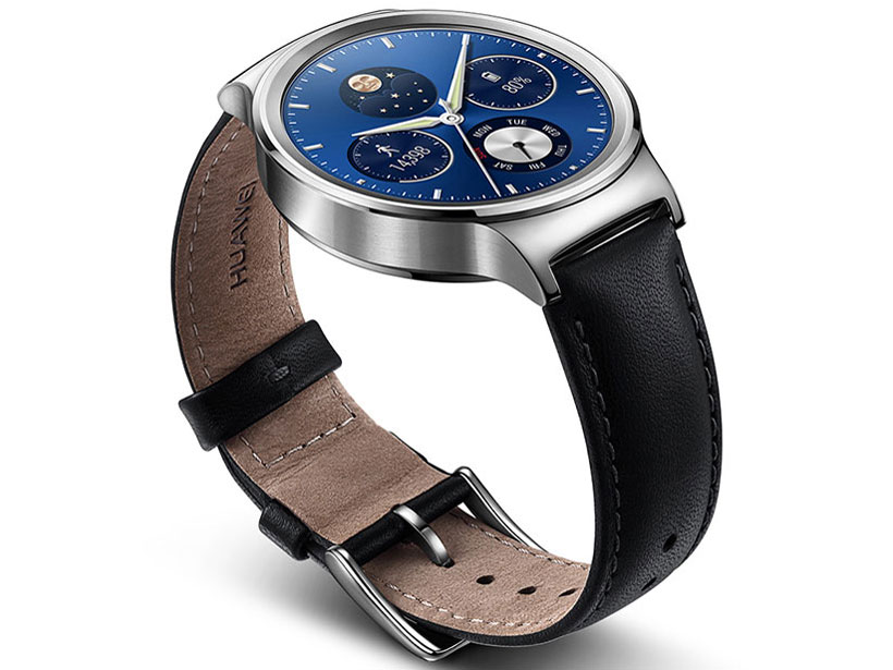 Huawei Watch W1 Classic leather [�V���o�[/�u���b�N���U�[�o���h]