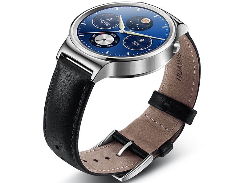 Huawei Watch W1 Classic leather [�V���o�[/�u���b�N���U�[�o���h]