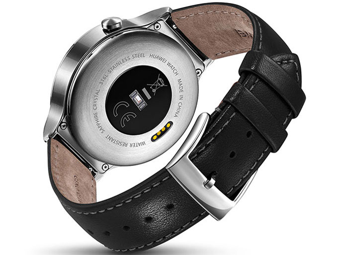 Huawei Watch W1 Classic leather [�V���o�[/�u���b�N���U�[�o���h]