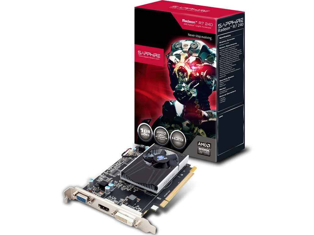 SAPPHIRE R7 240 1G DDR3 PCI-E HDMI/DVI-D/VGA WITH BOOST-64bit [PCIExp 1GB] �̐��i�摜