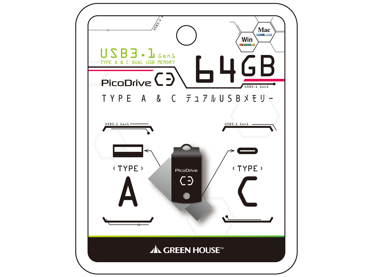 PicoDrive C3 GH-UF3CA64G-BK [64GB]