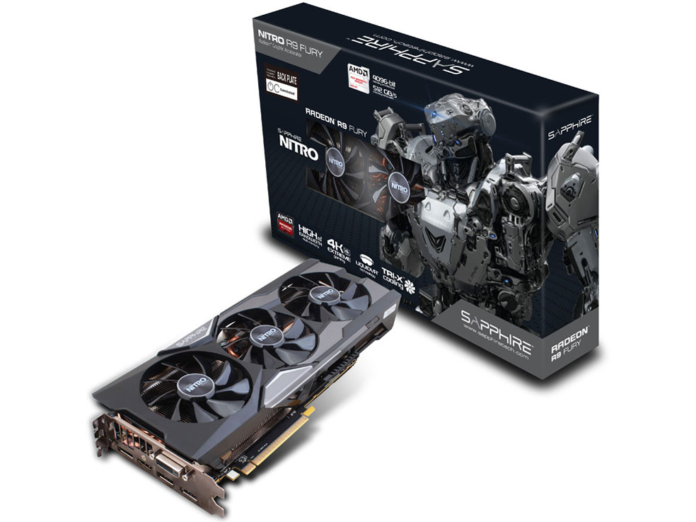 SAPPHIRE NITRO RADEON R9 FURY 4G HBM PCI-E H/D-D/DP3 TRI-X OC+ [PCIExp 4GB] �̐��i�摜