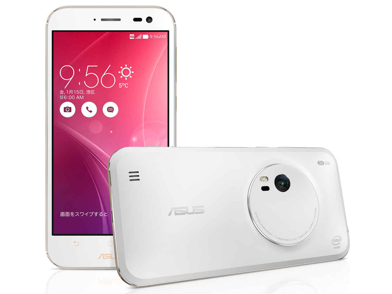ZenFone Zoom ZX551ML-WH32S4PL SIM�t���[ [�X�^���_�[�h�z���C�g] �̐��i�摜