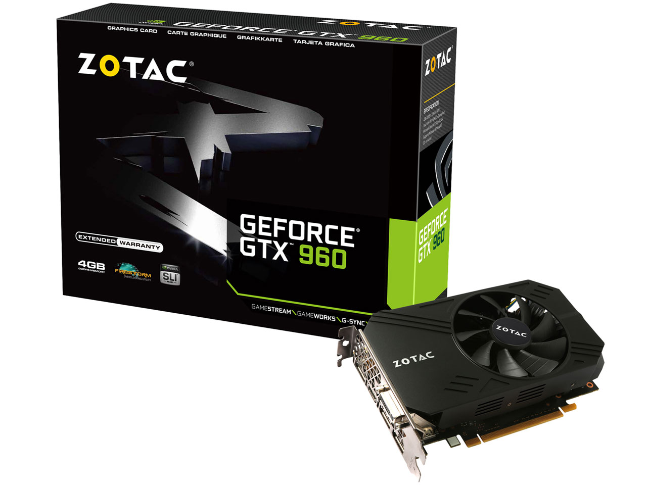 ZOTAC Geforce GTX 960 Single Fan 4GB ZTGTX96-4GD5R02/ZT-90311-10M [PCIExp 4GB] �̐��i�摜