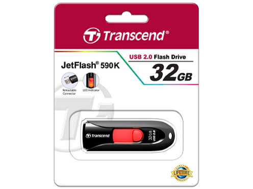 JetFlash 590 TS32GJF590K [32GB Black] �̐��i�摜