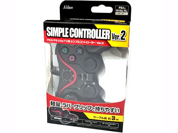PS3/PSVitaTV�p�V���v���R���g���[���[Ver.2 SASP-0336 [�u���b�N×���b�h]