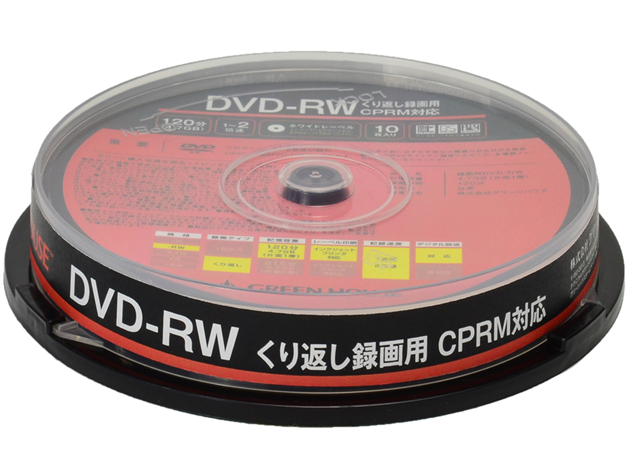 価格 Com Gh Dvdrwca10 Dvd Rw 2倍速 10枚組 の製品画像