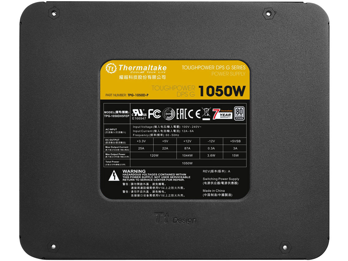 Toughpower DPS G Digital 1050W PLATINUM PS-TPG-1050DPCPJP-P [Black]