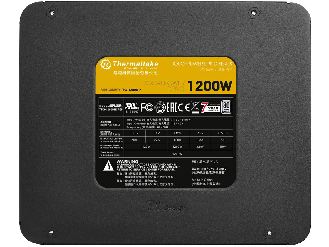 Toughpower DPS G Digital 1200W PLATINUM PS-TPG-1200DPCPJP-P [Black]