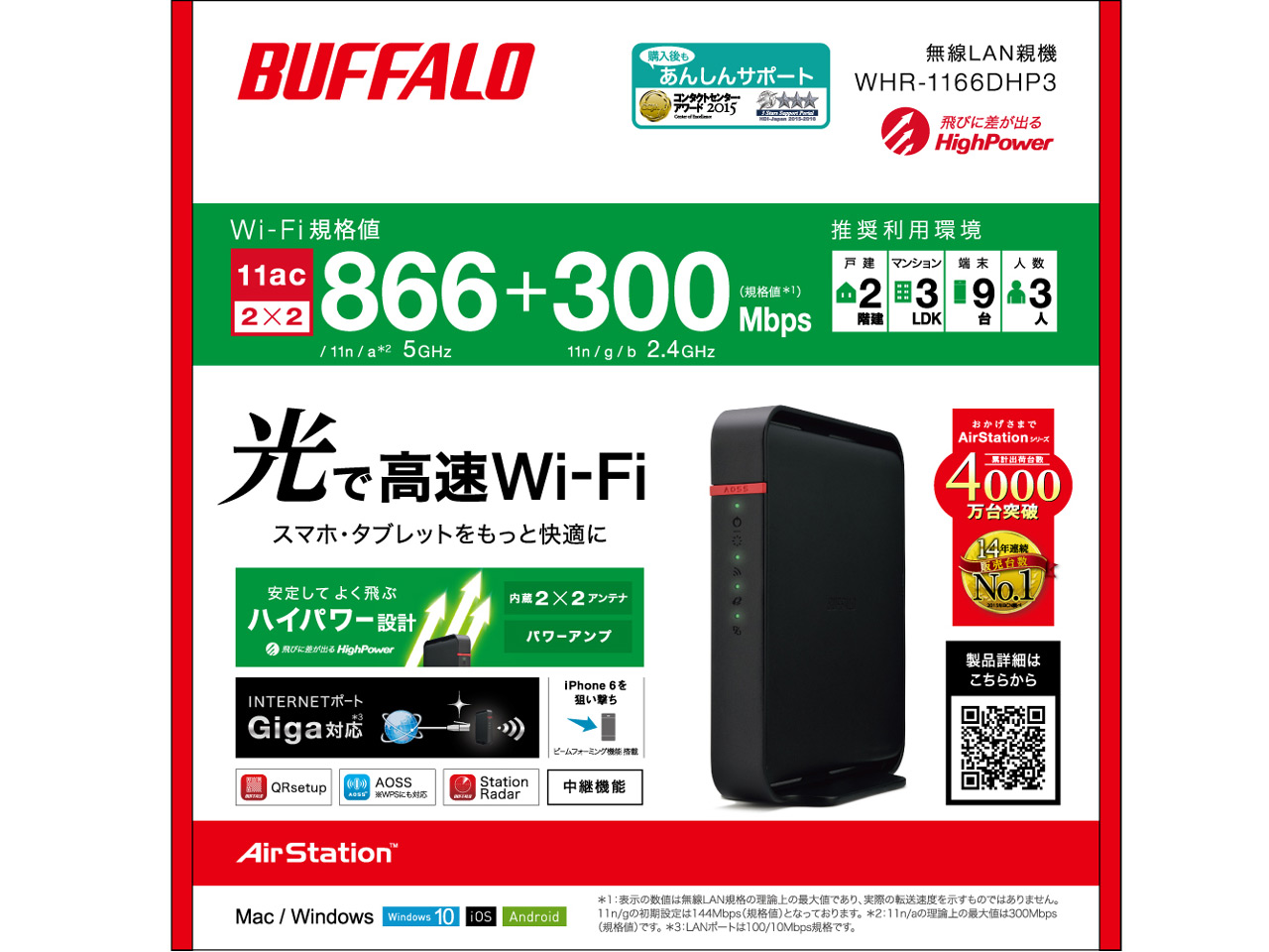 AirStation HighPower Giga WHR-1166DHP3