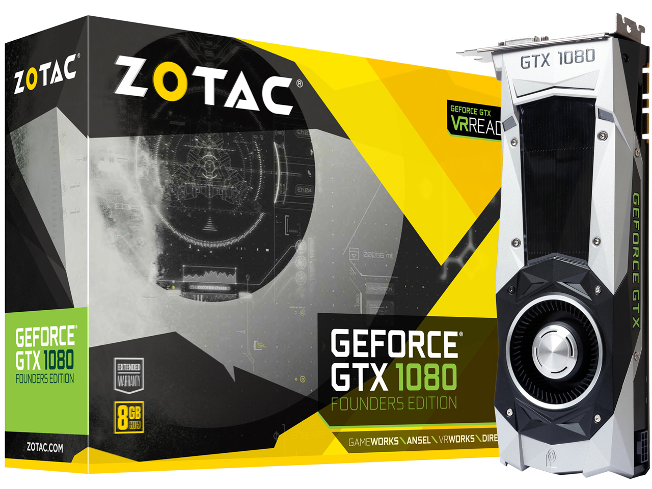 ZOTAC GeForce GTX 1080 Founders Edition ZT-P10800A-10P [PCIExp 8GB] �̐��i�摜
