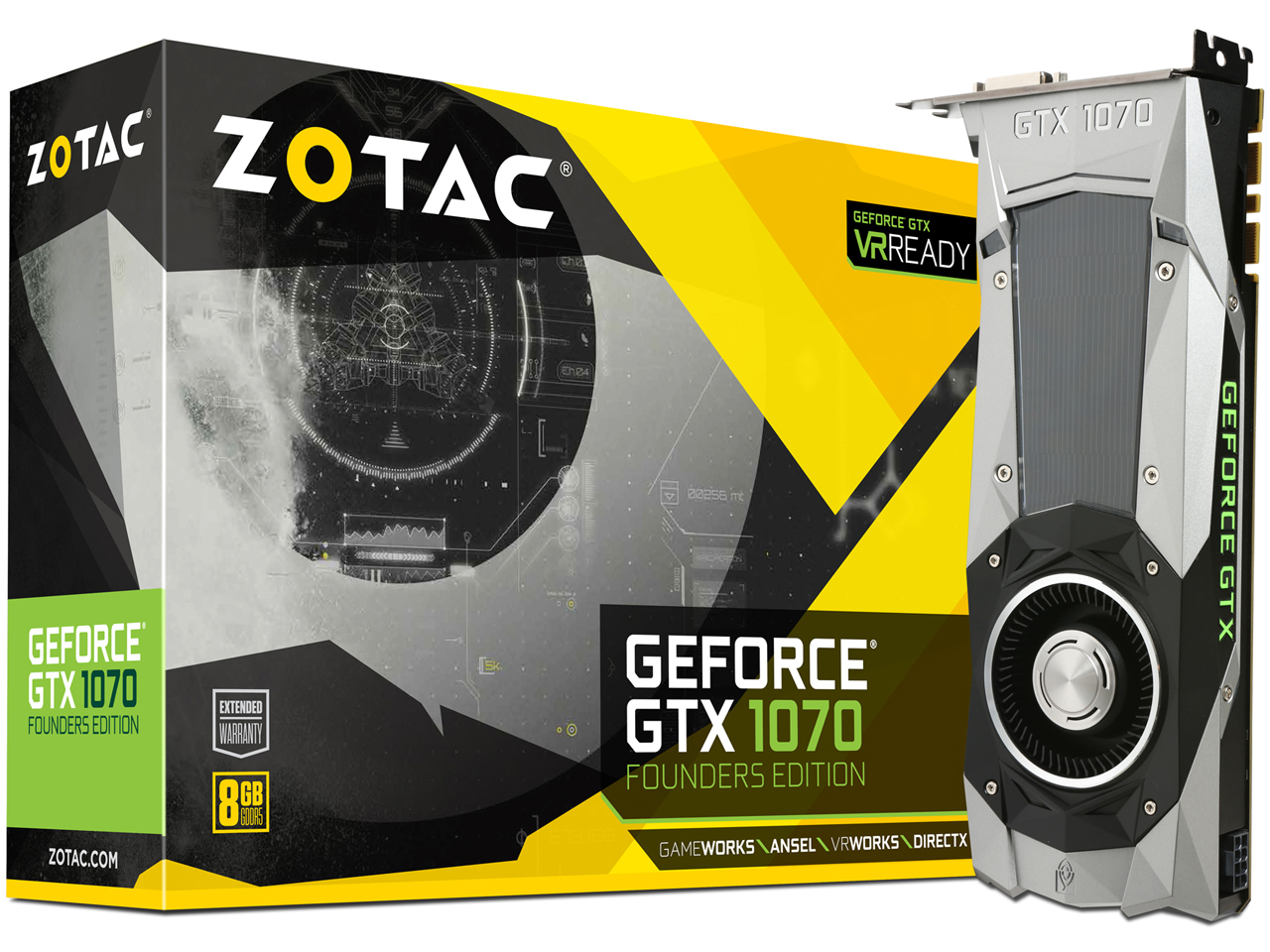 ZOTAC GeForce GTX 1070 Founders Edition ZT-P10700A-10P [PCIExp 8GB] �̐��i�摜