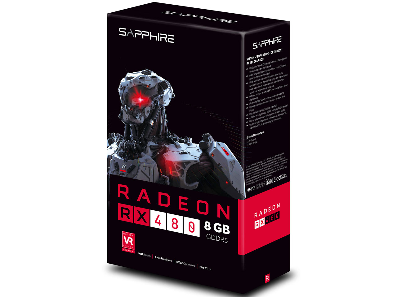 SAPPHIRE RADEON RX 480 8G GDDR5 PCI-E HDMI/TRIPLE DP [PCIExp 8GB]