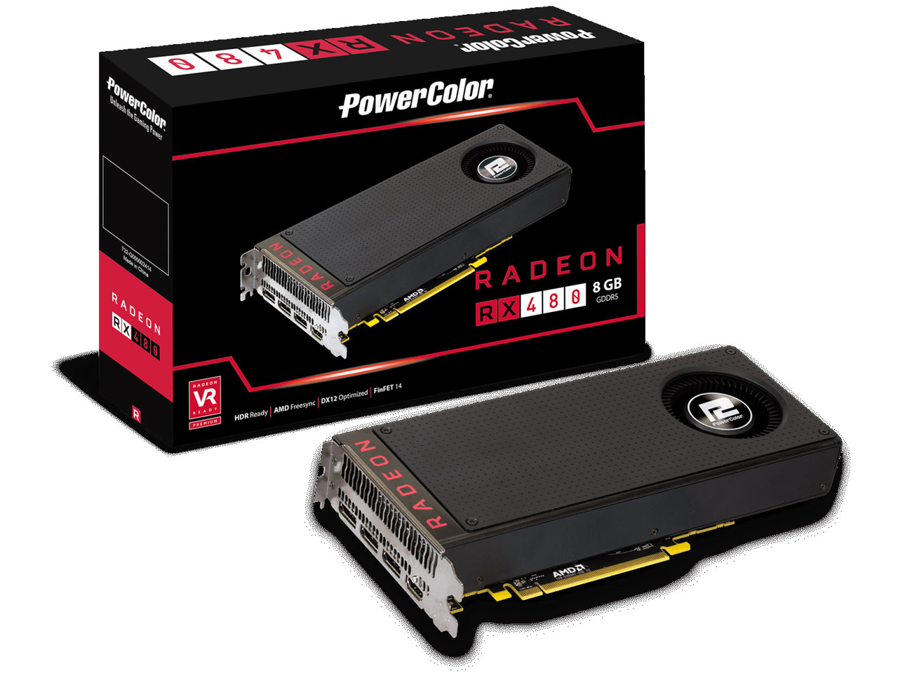 PowerColor Radeon RX 480 8GB GDDR5 AXRX 480 8GBD5-M3DH [PCIExp 8GB] �̐��i�摜