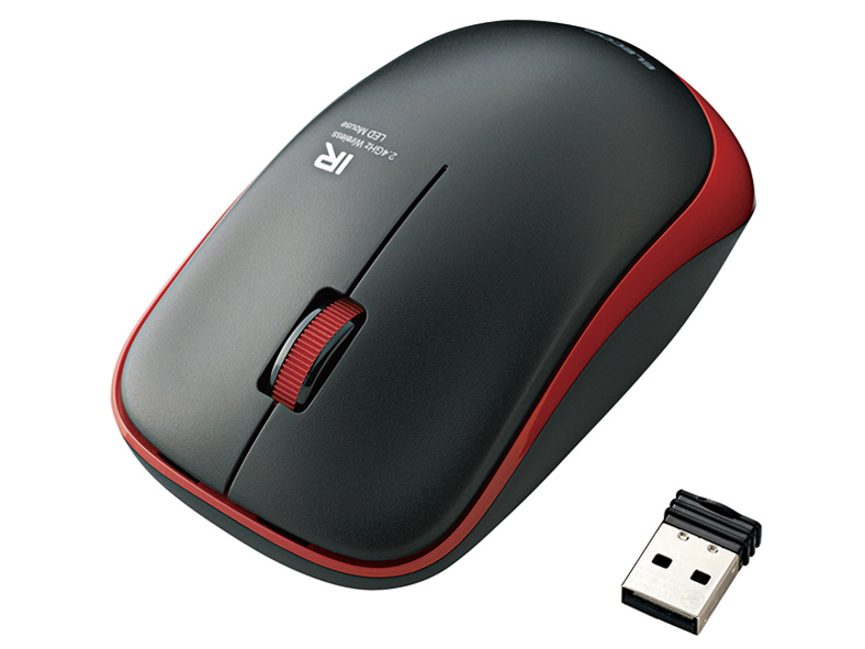 ELECOM - ELECOM製　ワイヤレス3ボタンIR LEDマウス M-IR07DRRD　レッド 無線IRマウス(3ボタン) - M-IR07DRRD