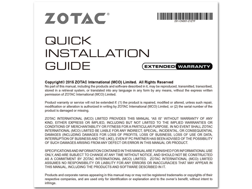 ZOTAC GeForce GTX 1060 6GB Single Fan ZT-P10600A-10L [PCIExp 6GB]