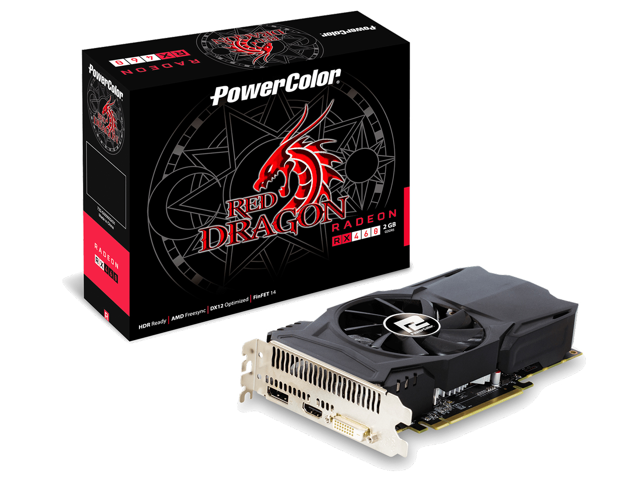 PowerColor Red Dragon Radeon RX 460 2GB GDDR5 AXRX 460 2GBD5-DH/OC [PCIExp 2GB] �̐��i�摜