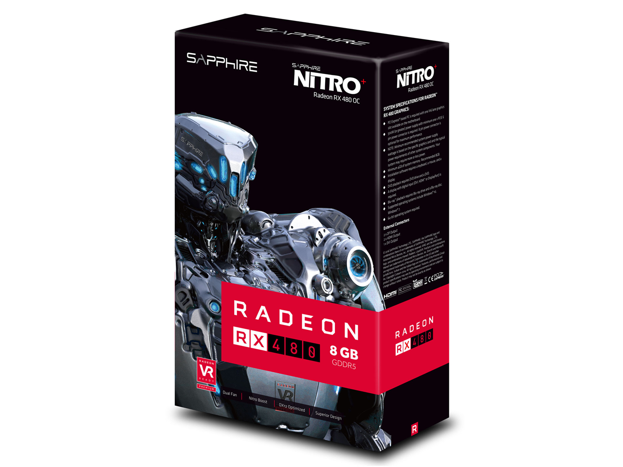 SAPPHIRE NITRO+ RADEON RX 480 8G GDDR5 PCI-E DUAL HDMI/DVI-D/DUAL DP OC [PCIExp 8GB]