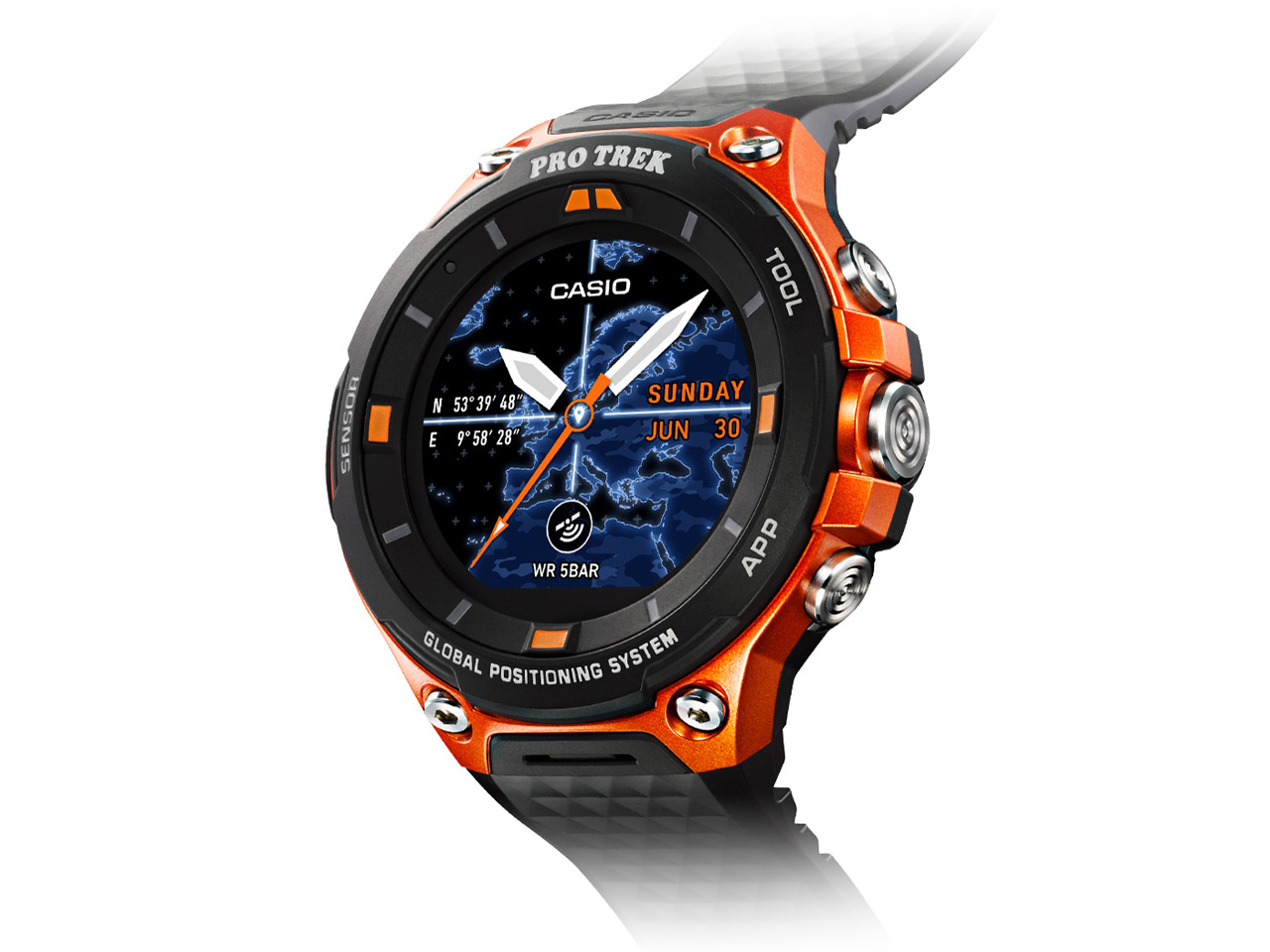 価格 Com 本体 部分アップ1 Smart Outdoor Watch Pro Trek Smart Wsd F Rg オレンジ の製品画像