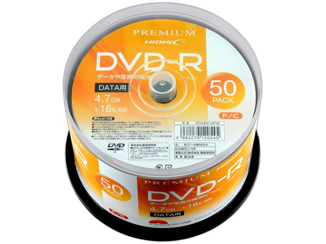 HDVDR47JNP50 [DVD-R 16�{�� 50���g] �̐��i�摜