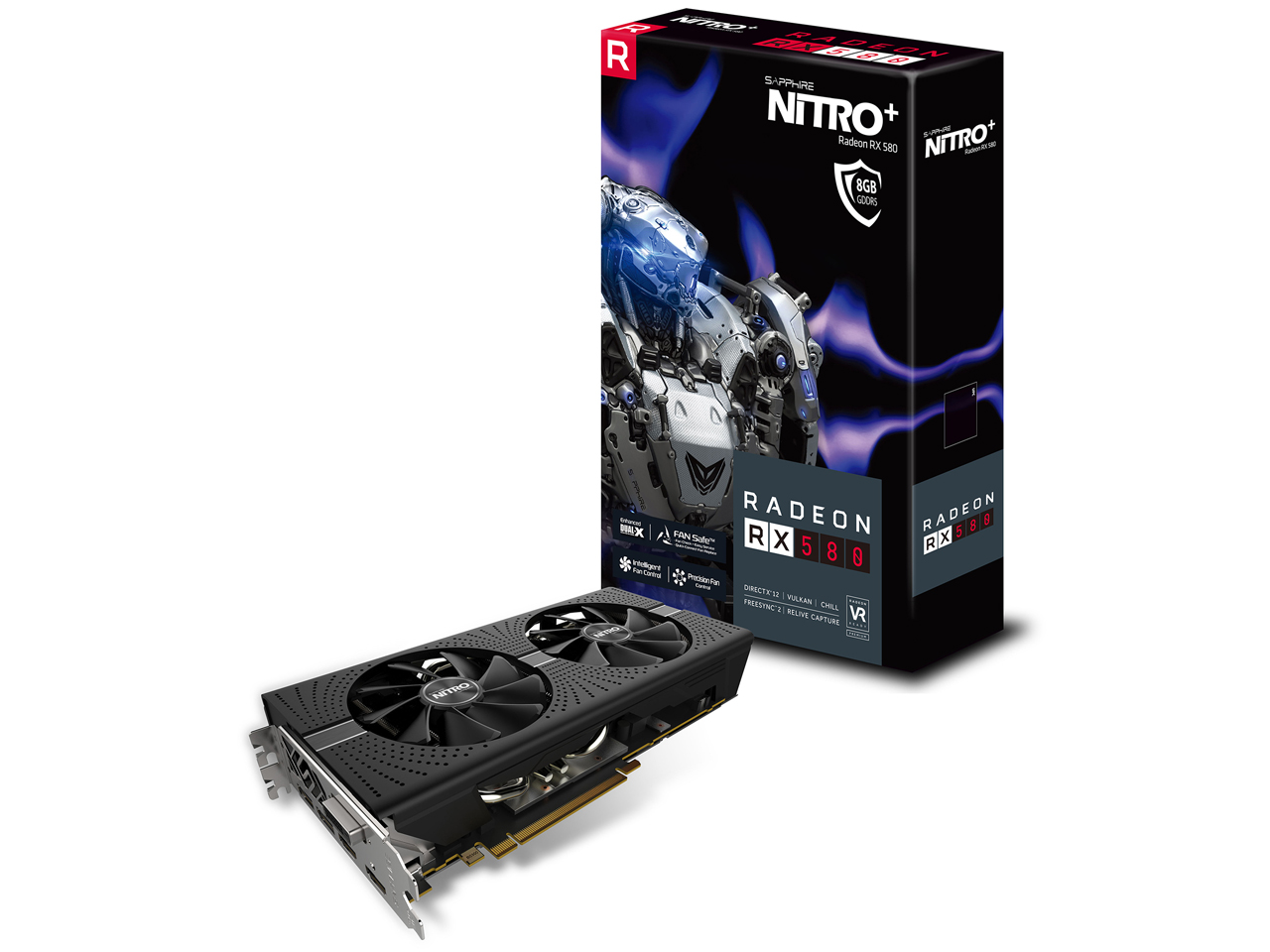 SAPPHIRE NITRO+ RADEON RX 580 8G GDDR5 OC [PCIExp 8GB] �̐��i�摜