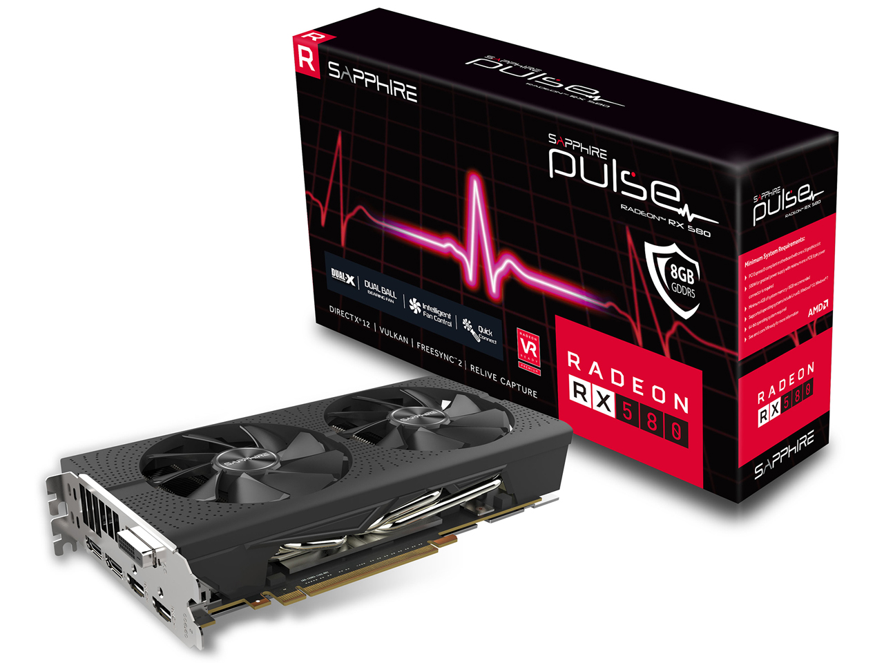 SAPPHIRE PULSE RADEON RX 580 8G GDDR5 OC [PCIExp 8GB] �̐��i�摜