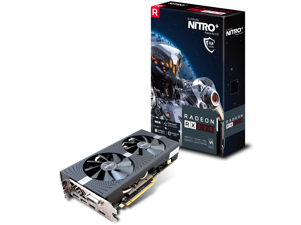 SAPPHIRE NITRO+ RADEON RX 570 8G GDDR5 [PCIExp 8GB] �̐��i�摜