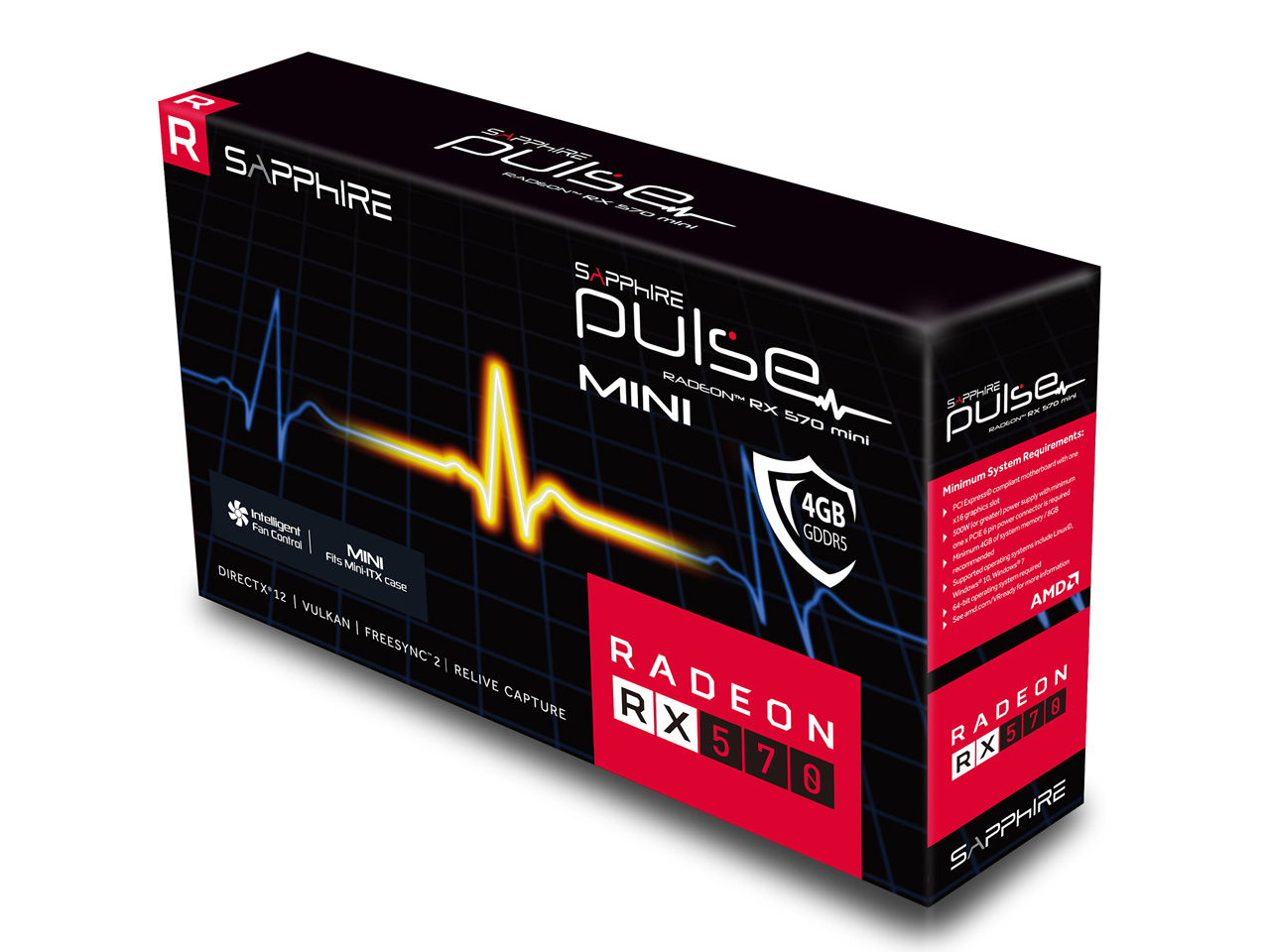 SAPPHIRE PULSE RADEON RX 570 MINI 4G GDDR5 HDMI/DVI-D/DP [PCIExp 4GB]
