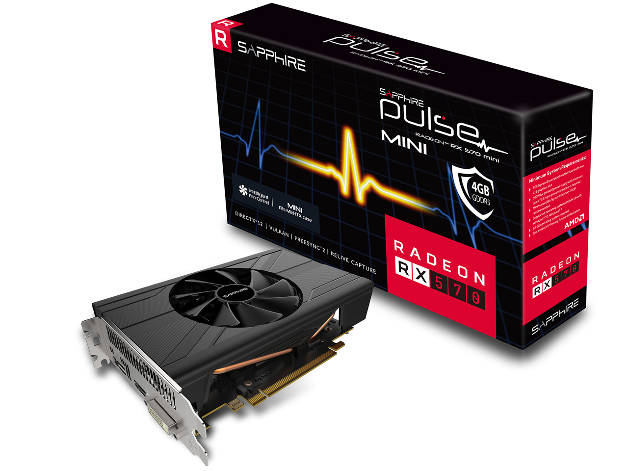 SAPPHIRE PULSE RADEON RX 570 MINI 4G GDDR5 HDMI/DVI-D/DP [PCIExp 4GB] �̐��i�摜