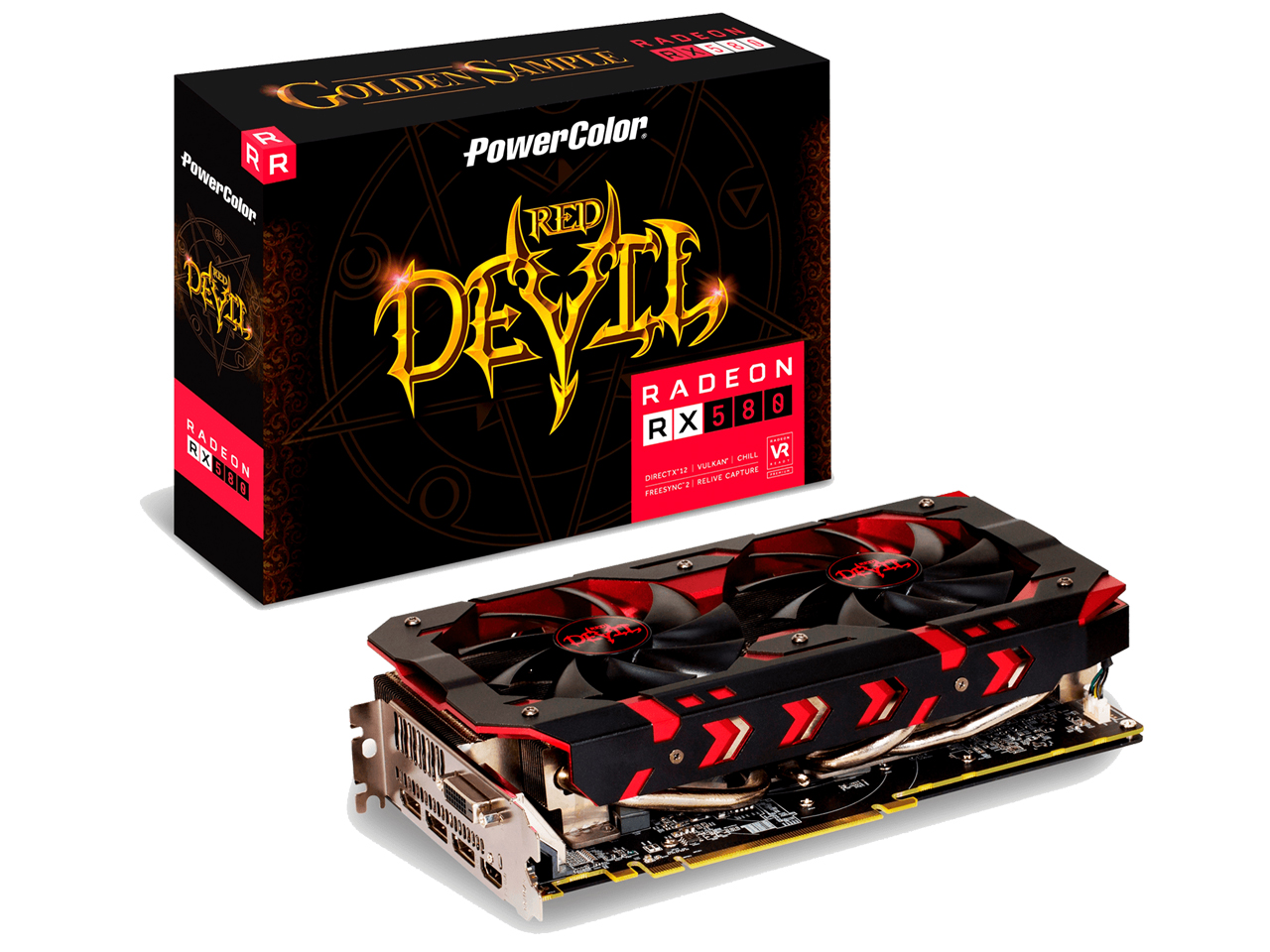 PowerColor Red Devil Golden Sample Radeon RX 580 8GB GDDR5 AXRX 580 8GBD5-3DHG/OC [PCIExp 8GB] �̐��i�摜