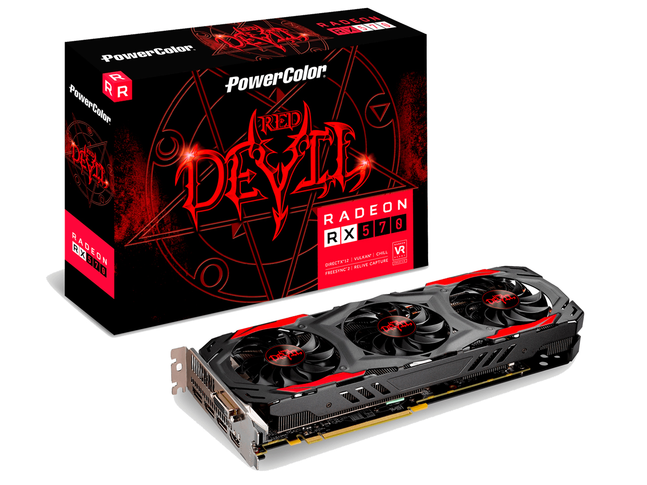 PowerColor Red Devil Radeon RX 570 4GB GDDR5 AXRX 570 4GBD5-3DH/OC [PCIExp 4GB] �̐��i�摜