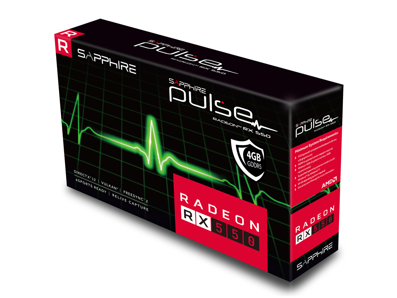 SAPPHIRE PULSE RADEON RX 550 4G GDDR5 HDMI/DVI-D/DP [PCIExp 4GB]