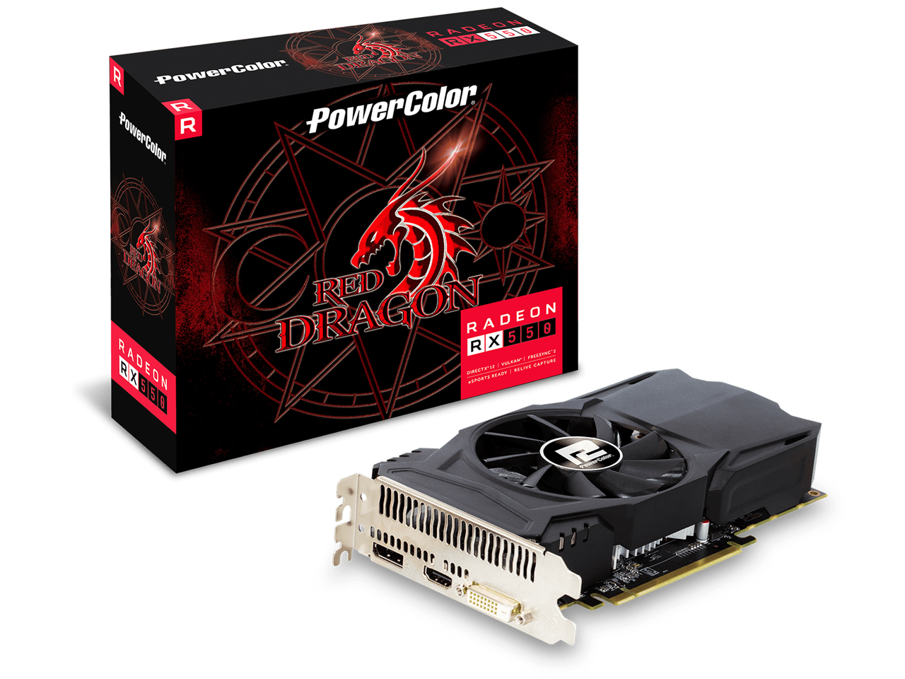 PowerColor Red Dragon Radeon RX 550 2GB GDDR5 AXRX 550 2GBD5-DH/OC [PCIExp 2GB] �̐��i�摜