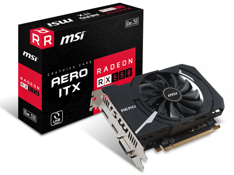 Radeon RX 550 AERO ITX 2G OC [PCIExp 2GB] �̐��i�摜