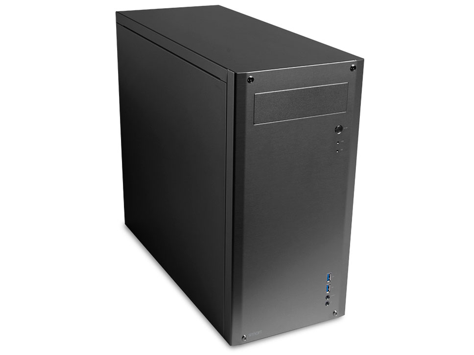 Abee製ATX　アルミPCケース Abee smart SME-EZ400-S 国産アルミ採用のアビー製PCケース「smart EZ500」、前面