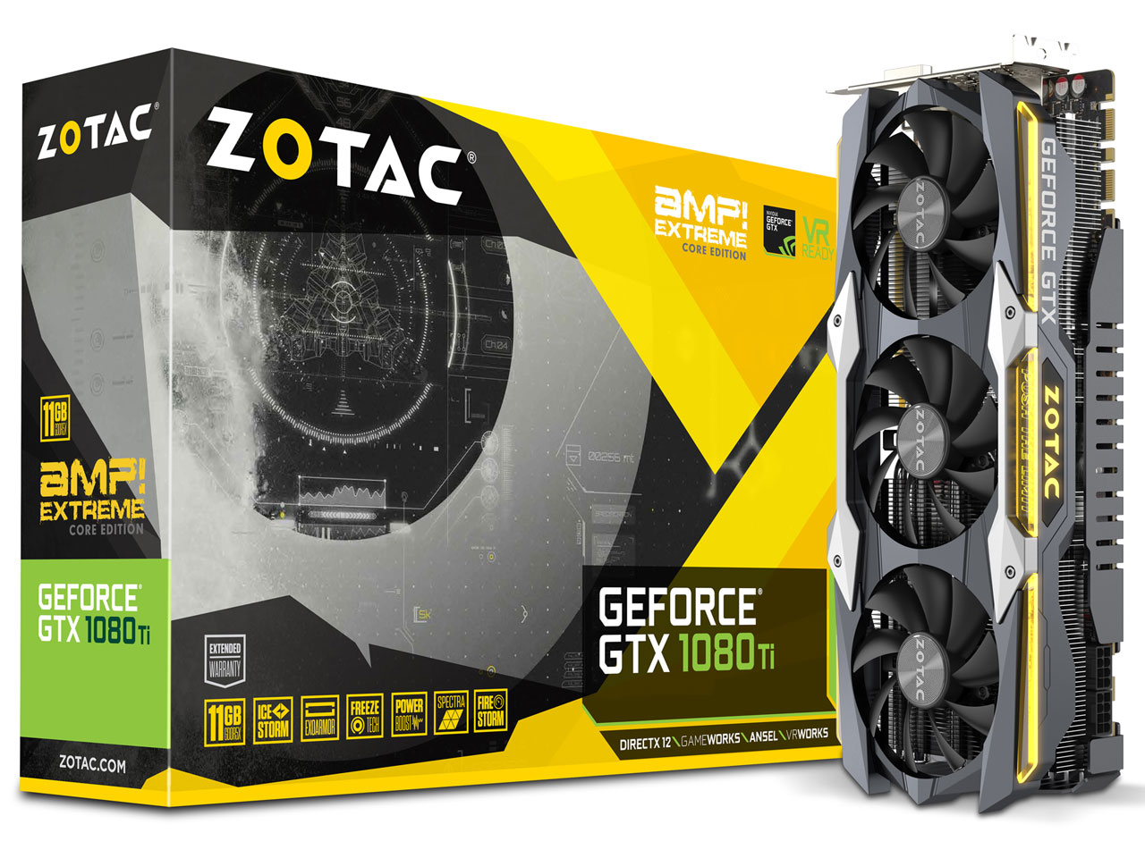 ZOTAC GeForce GTX 1080 Ti AMP Extreme Core Edition ZT-P10810F-10P [PCIExp 11GB] �̐��i�摜