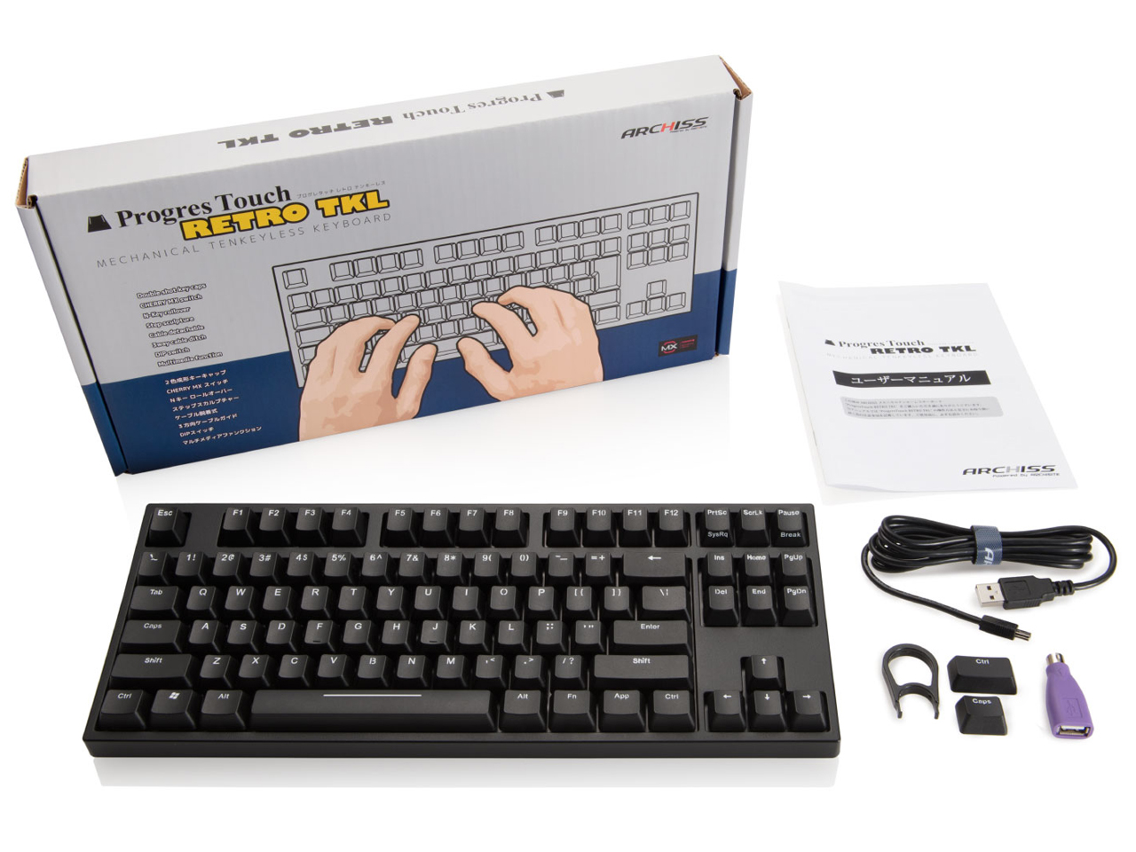 ProgresTouch RETRO TKL AS-KBPD87/LSBK �X�s�[�h�V���o�[�� [��]