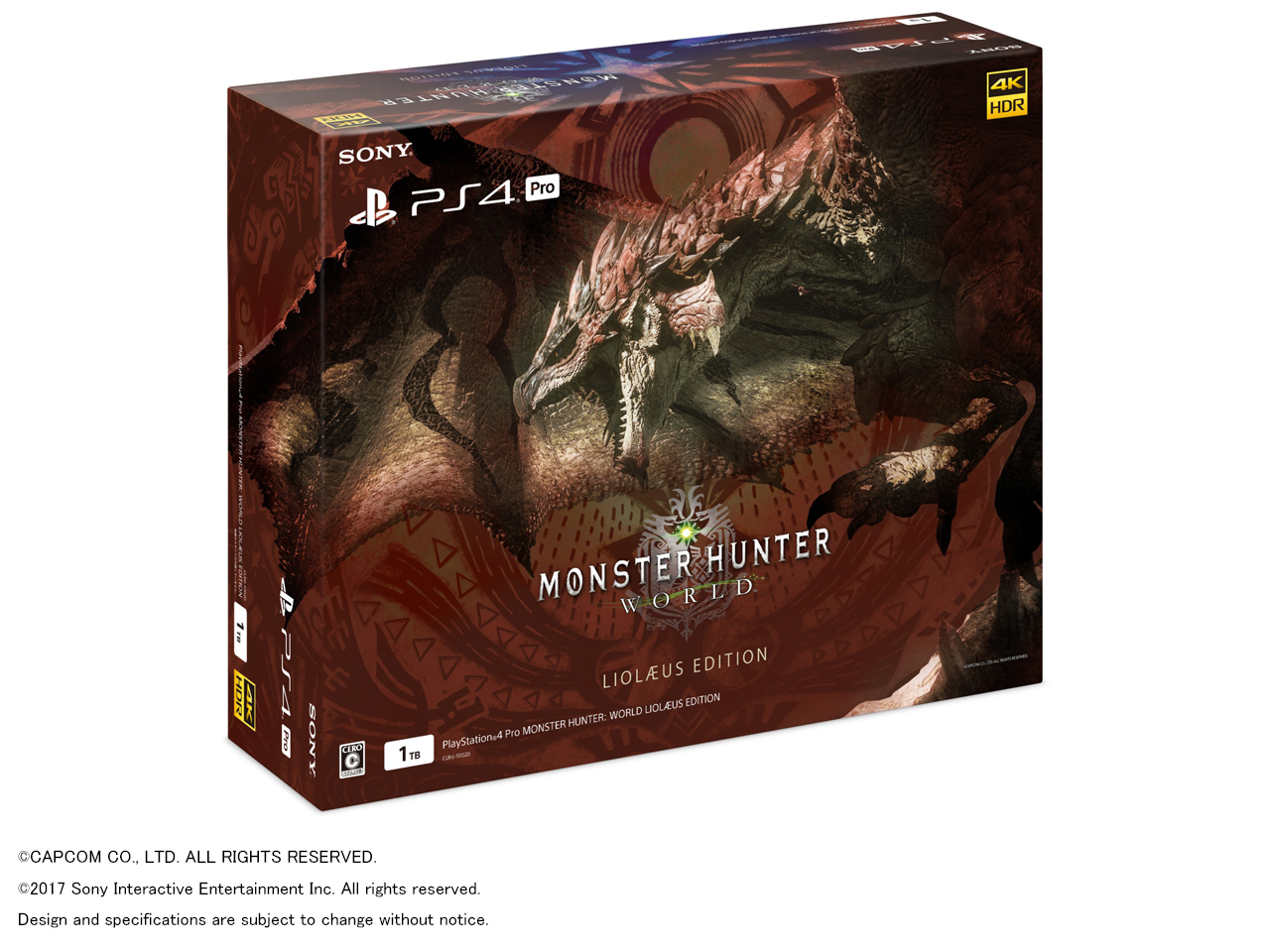 �v���C�X�e�[�V����4 Pro HDD 1TB MONSTER HUNTER�F WORLD LIOLAEUS EDITION CUHJ-10020