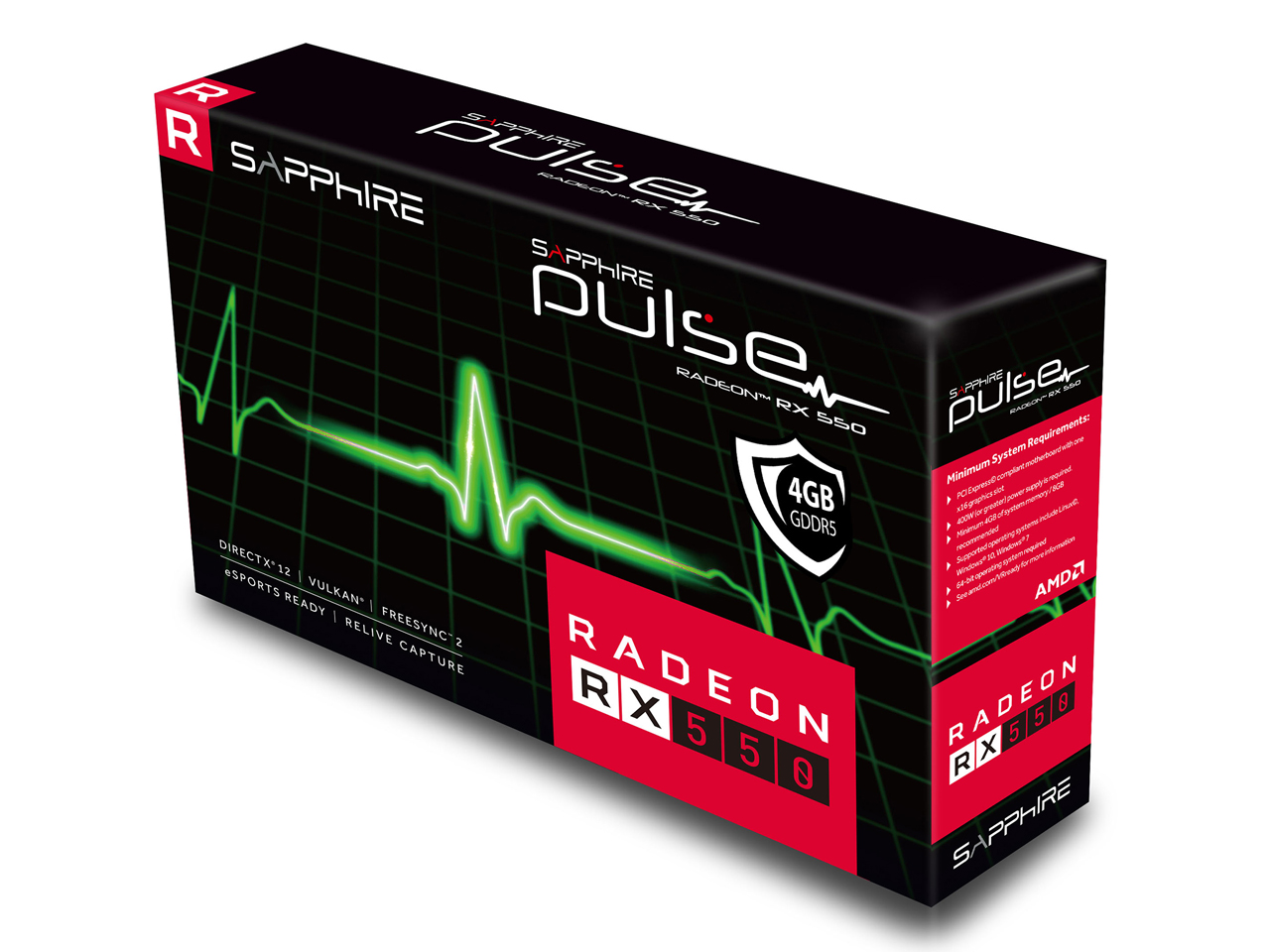 SAPPHIRE PULSE RADEON RX 550 4G GDDR5 Rev.2 [PCIExp 4GB]