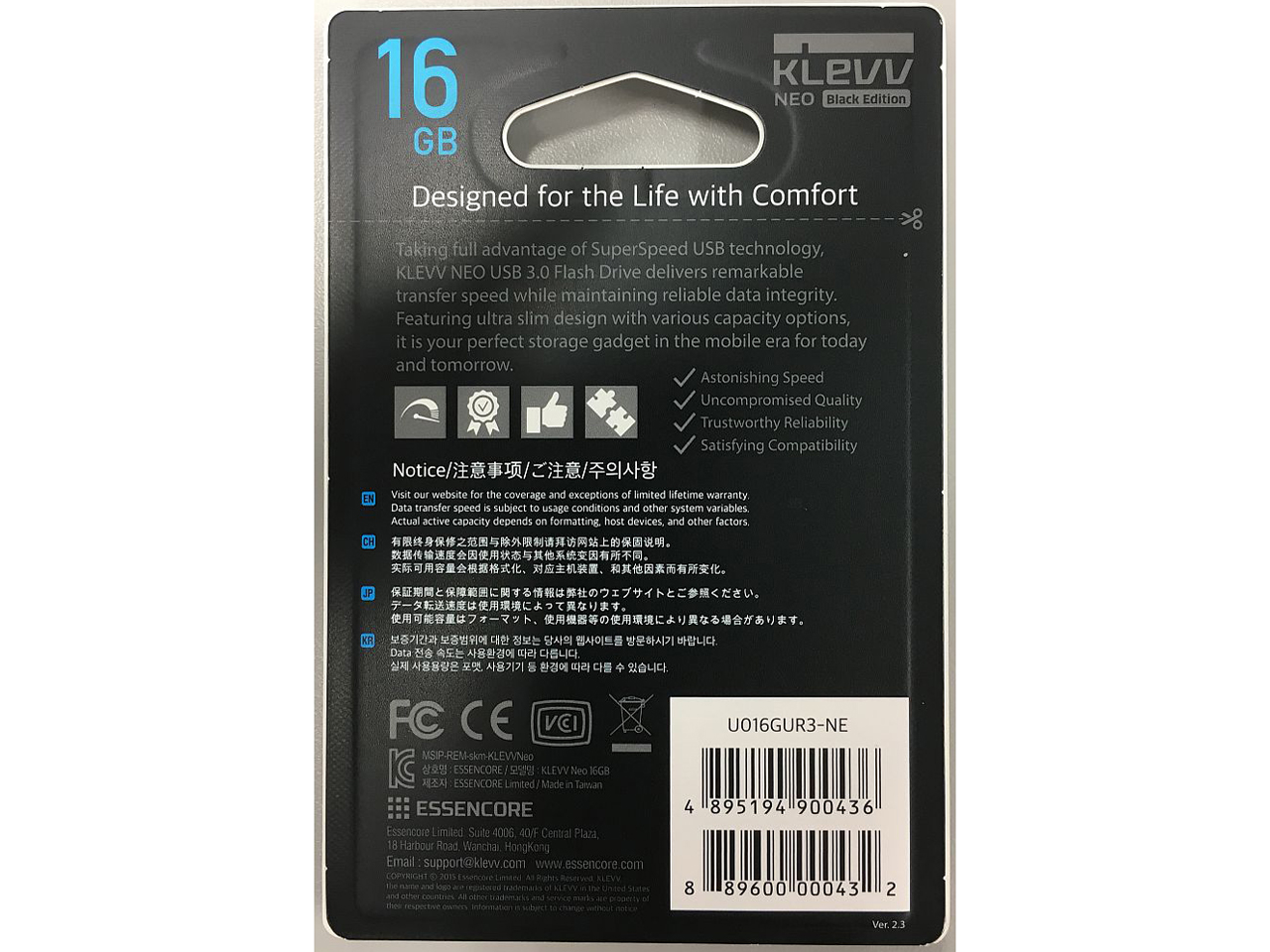 KLEVV NEO Black edition U016GUR3-NE [16GB]