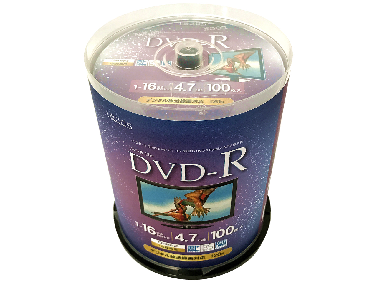 Lazos L-C100PW [DVD-R 16�{�� 100���g]