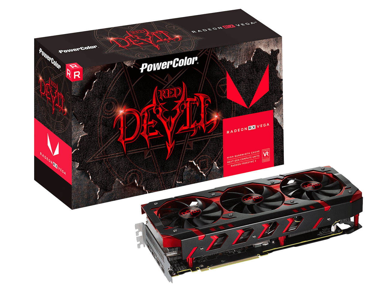 PowerColor Red Devil RX VEGA 64 8GB HBM2 AXRX VEGA 64 8GBHBM2-2D2H/OC [PCIExp 8GB] �̐��i�摜